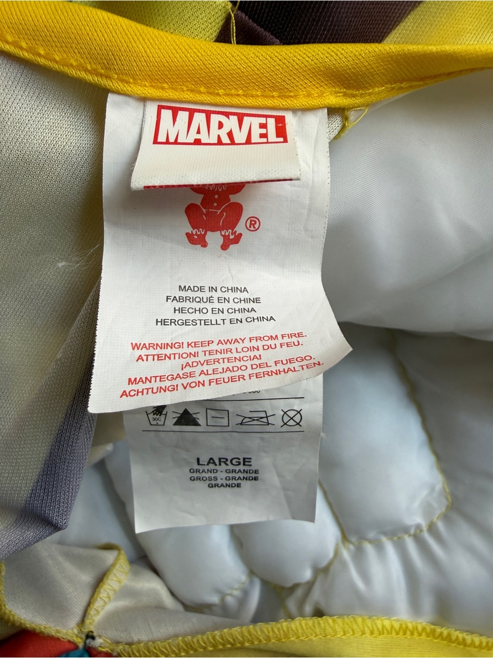 Wolverine Marvel Yellow, Blue & Red Kids Superhero Costume with Muscle Print - Picture 2 of 2